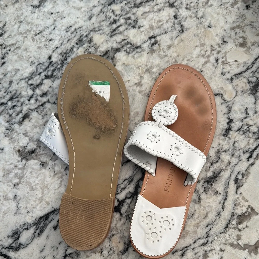 Jack Rogers White Leather Sandals size 11 - Picture 2 of 3